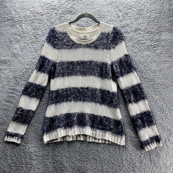 Anthropologie Tabatha Knit Sweater Medium Stripes Cozy Warm - Picture 1 of 7